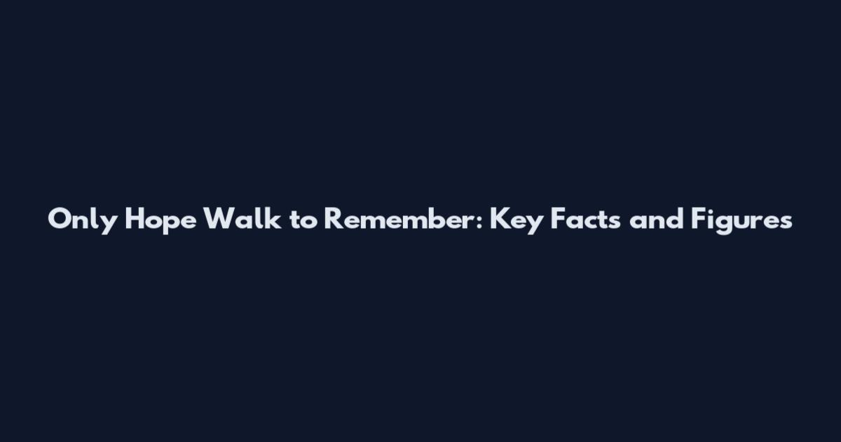 Only Hope Walk to Remember: Key Facts and Figures