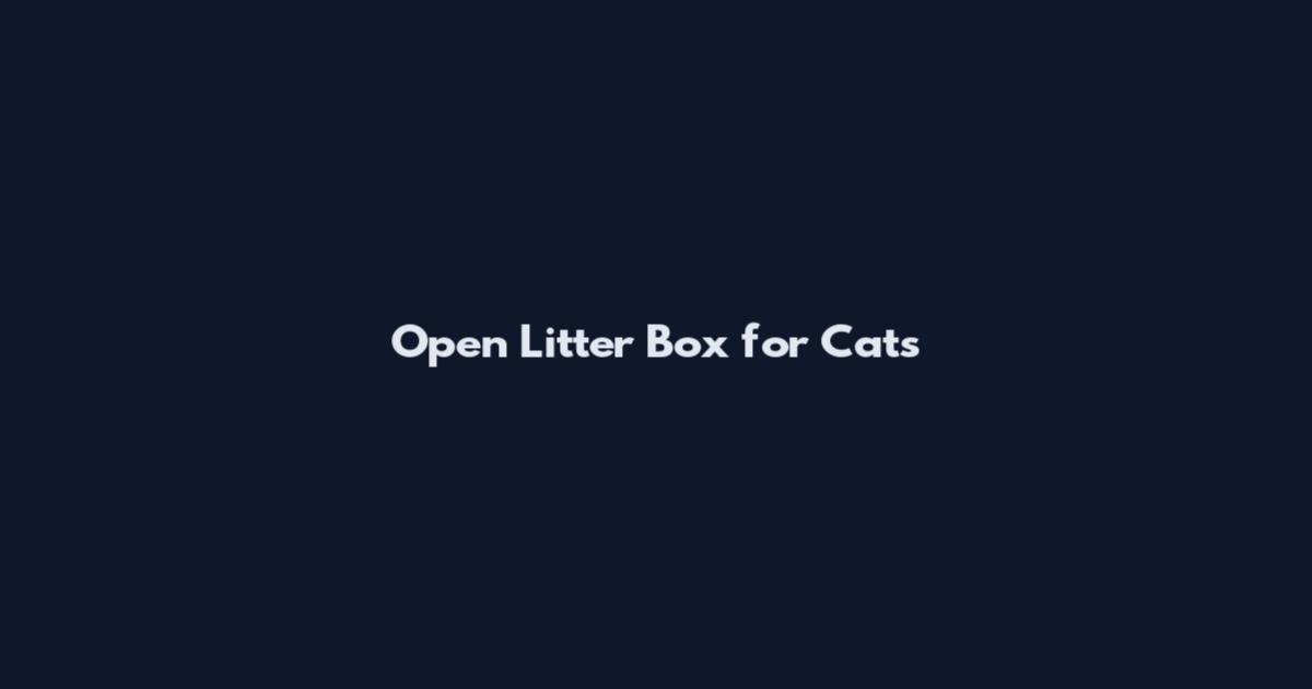 Open Litter Box for Cats