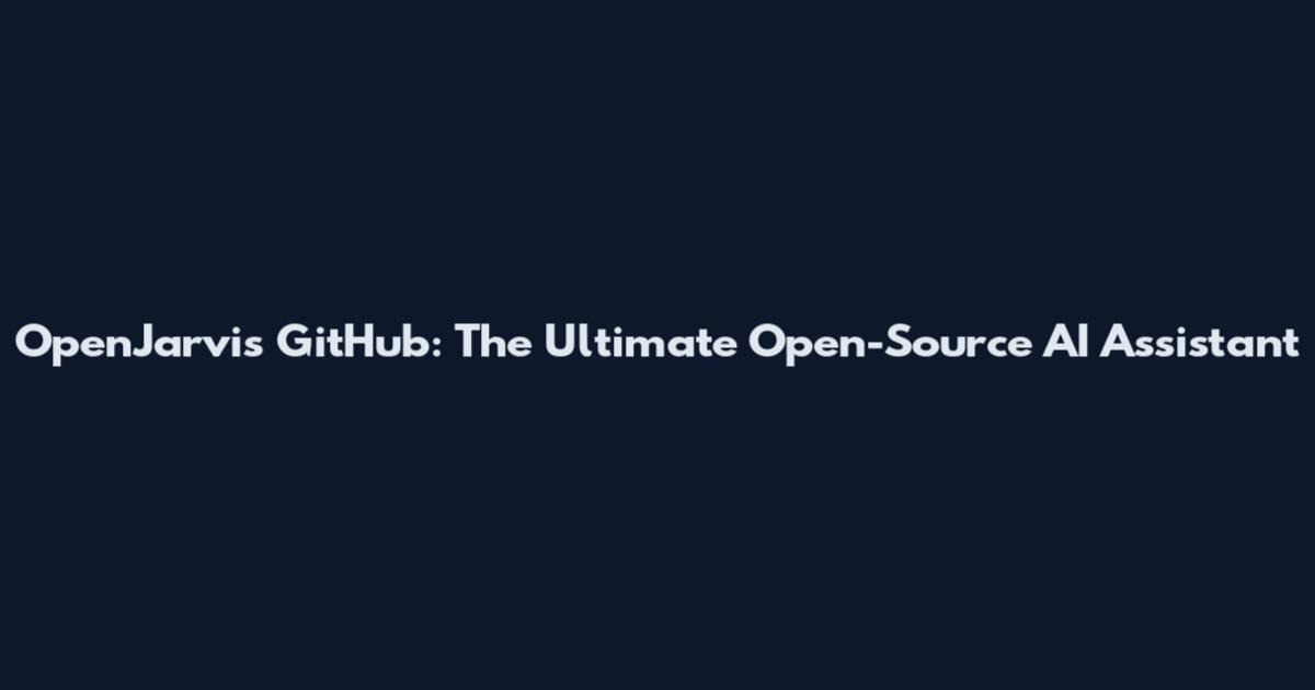OpenJarvis GitHub: The Ultimate Open-Source AI Assistant