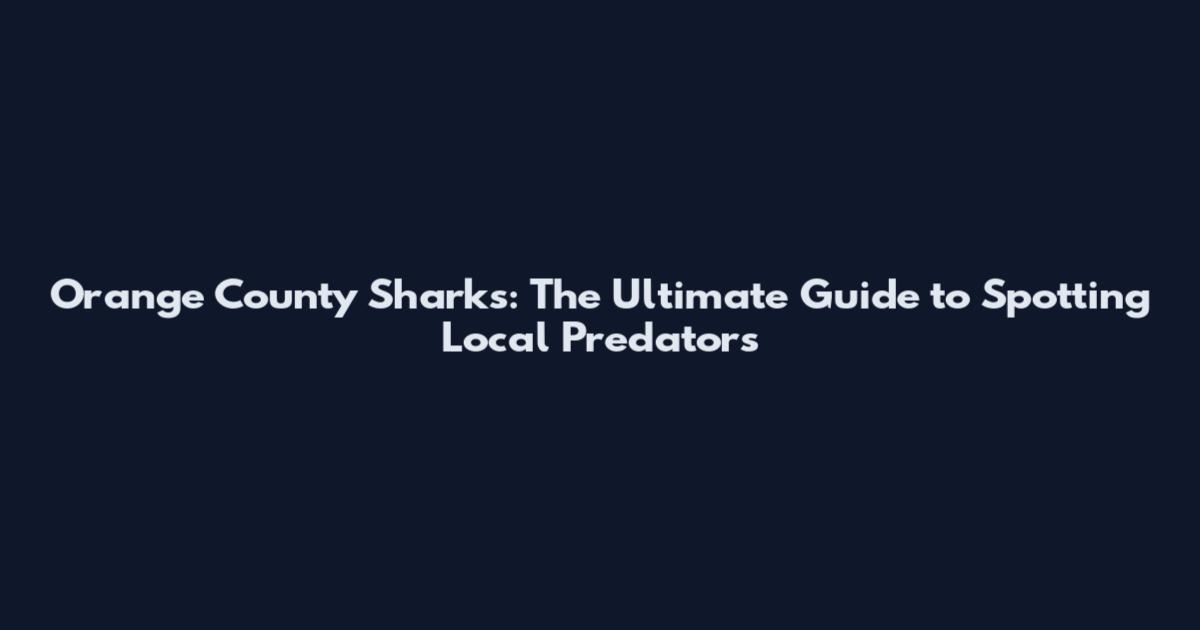 Orange County Sharks: The Ultimate Guide to Spotting Local Predators