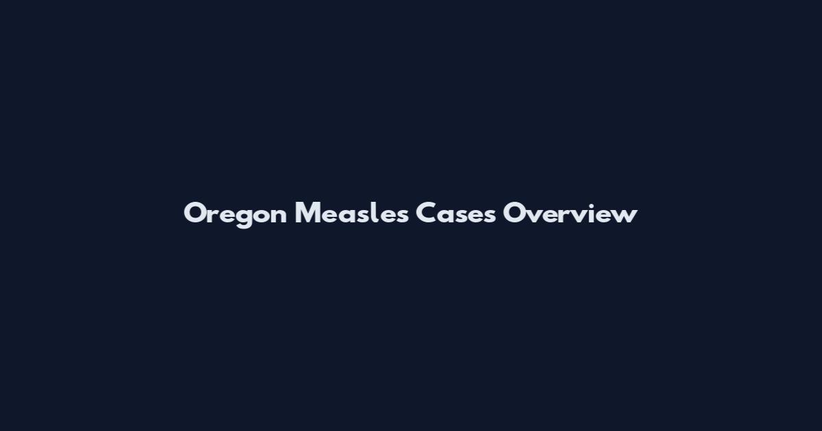 Oregon Measles Cases Overview