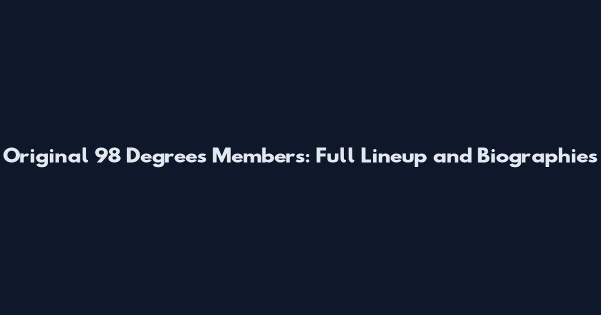 Original 98 Degrees Members: Full Lineup and Biographies