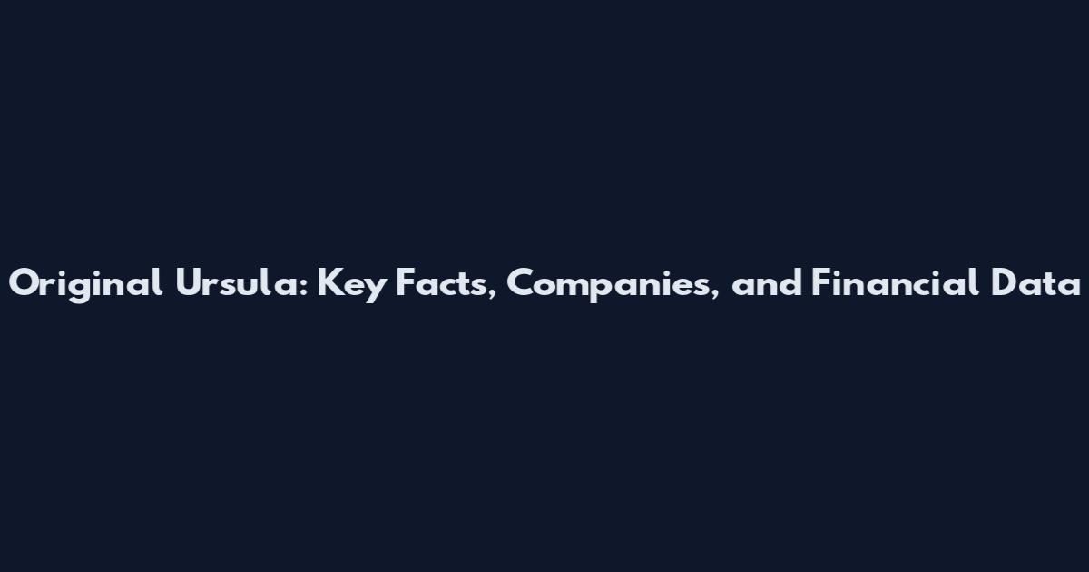 Original Ursula: Key Facts, Companies, and Financial Data