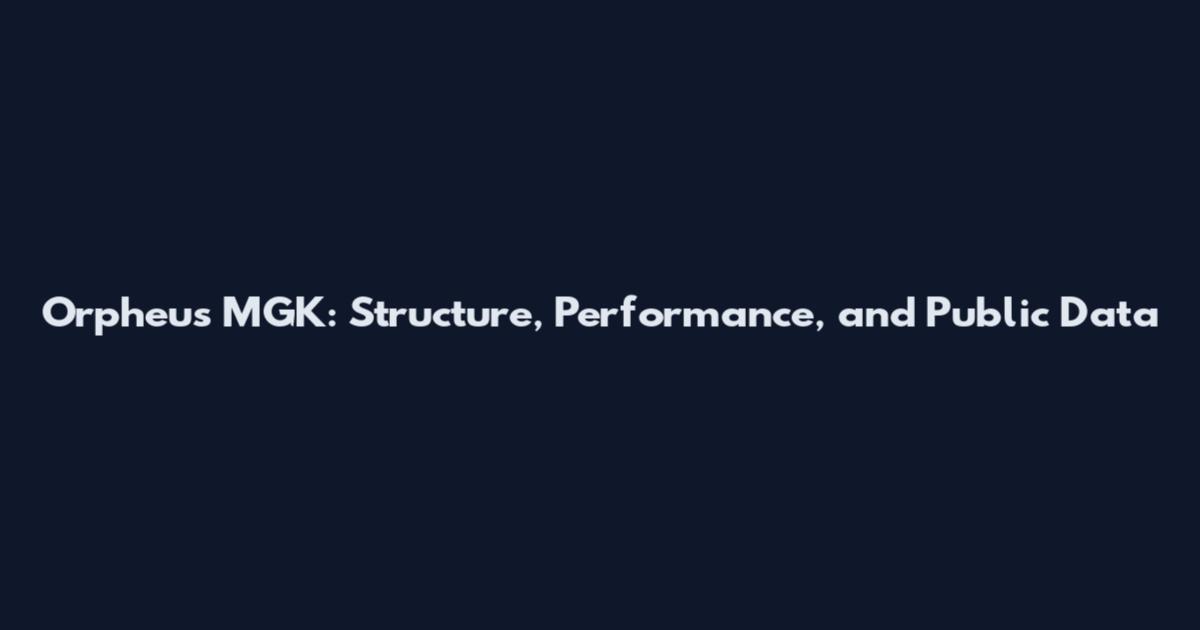 Orpheus MGK: Structure, Performance, and Public Data