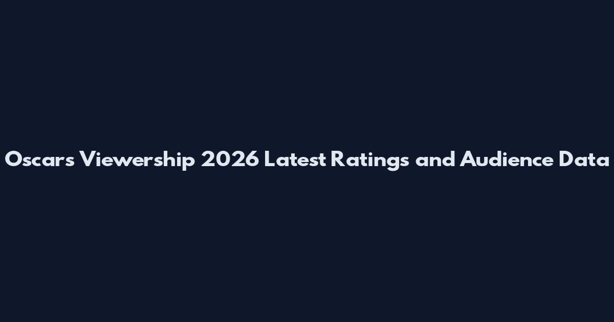 Oscars Viewership 2026 Latest Ratings and Audience Data