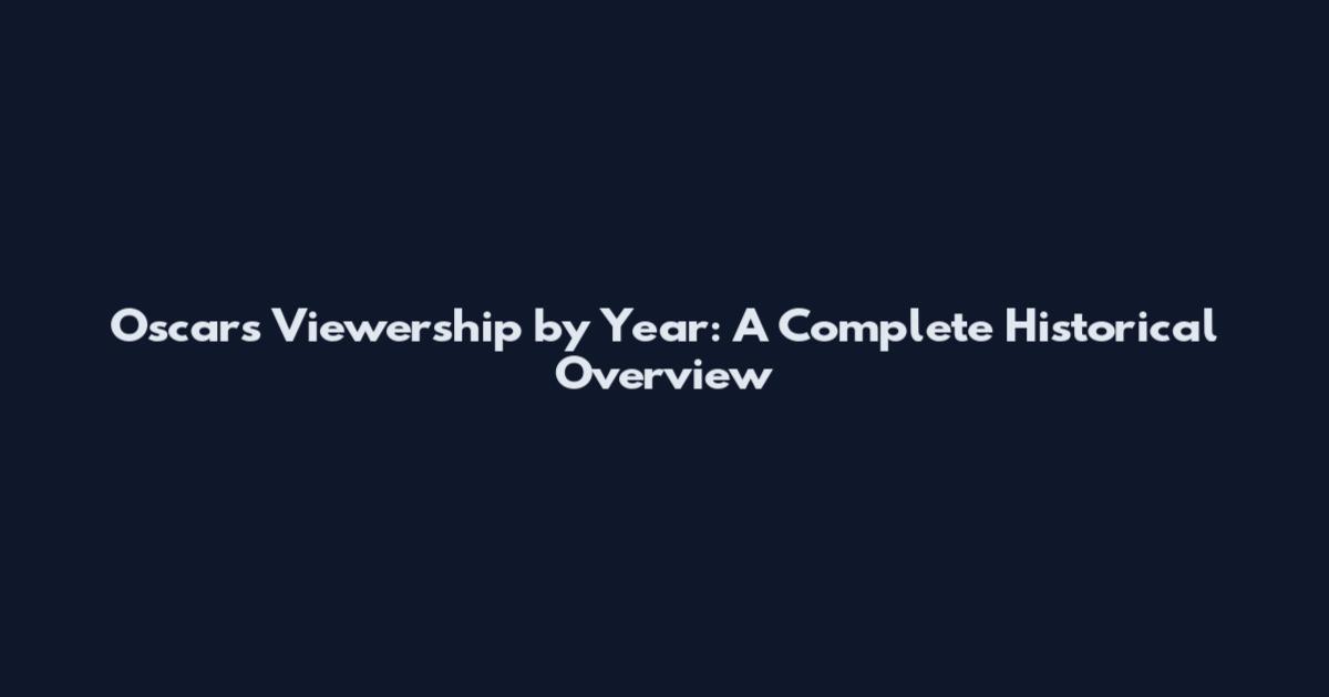 Oscars Viewership by Year: A Complete Historical Overview