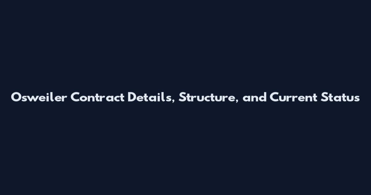Osweiler Contract Details, Structure, and Current Status
