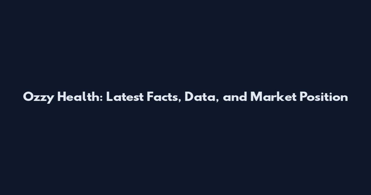 Ozzy Health: Latest Facts, Data, and Market Position