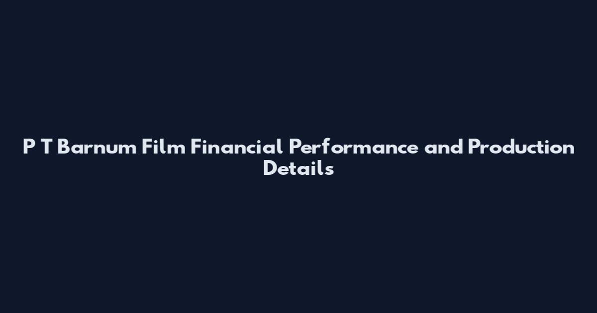 P T Barnum Film Financial Performance and Production Details