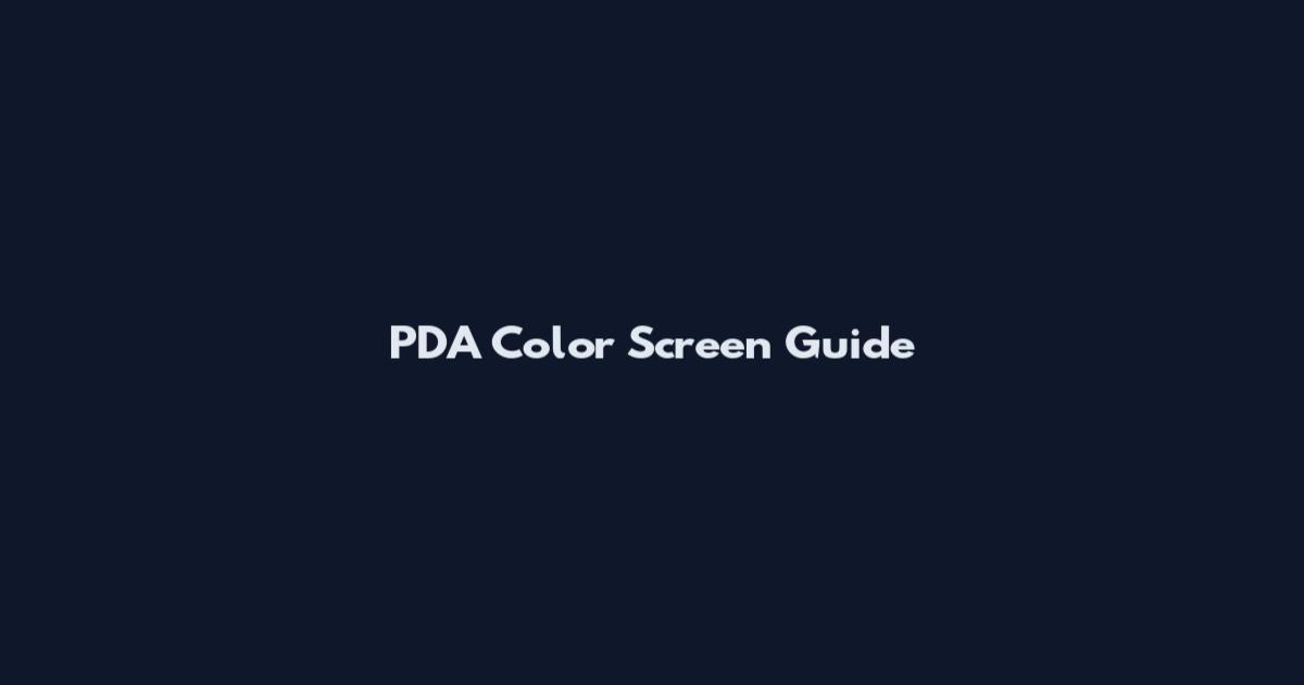 PDA Color Screen Guide