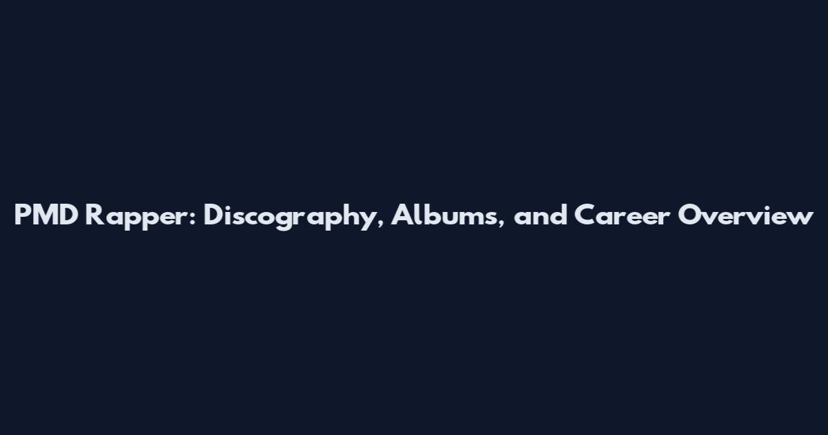 PMD Rapper: Discography, Albums, and Career Overview