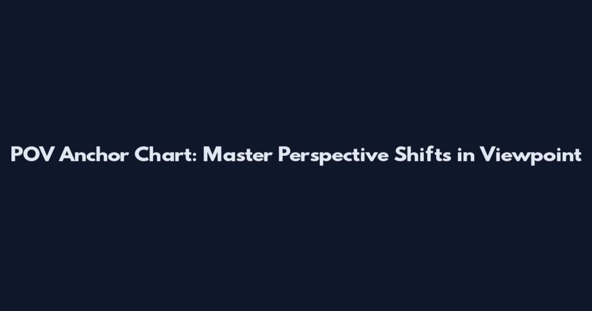 POV Anchor Chart: Master Perspective Shifts in Viewpoint