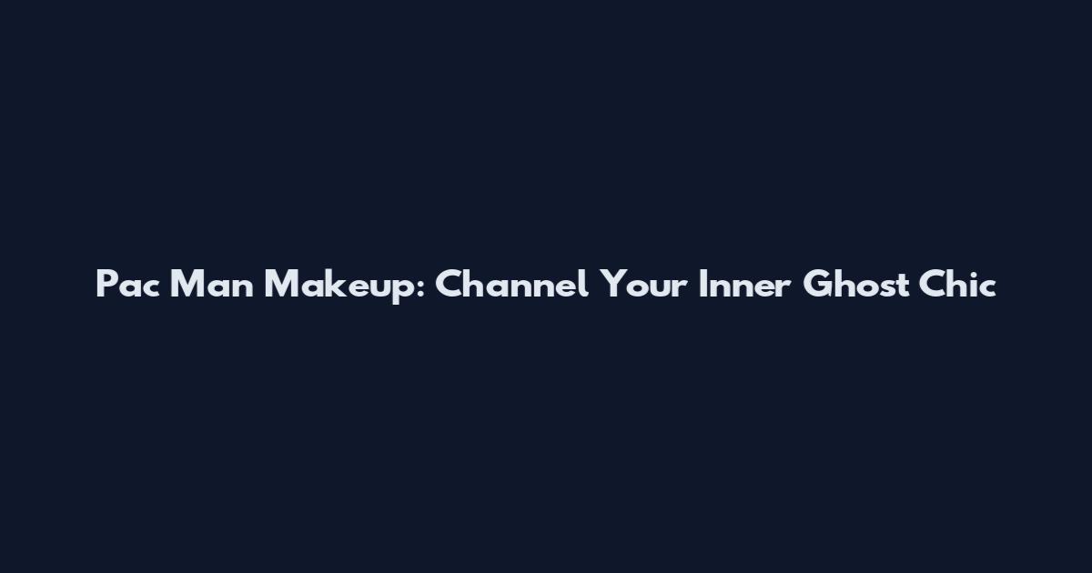 Pac Man Makeup: Channel Your Inner Ghost Chic