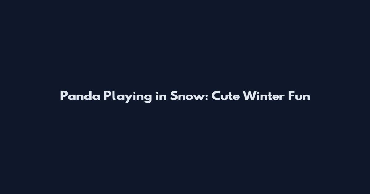 Panda Playing in Snow: Cute Winter Fun