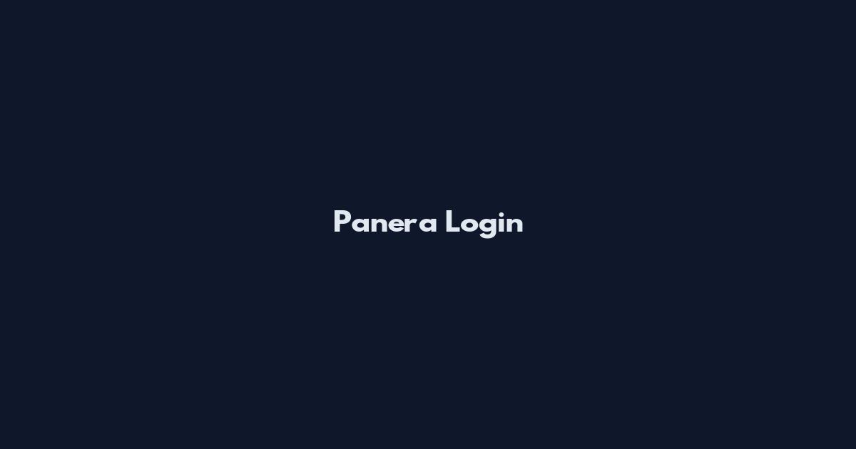 Panera Login