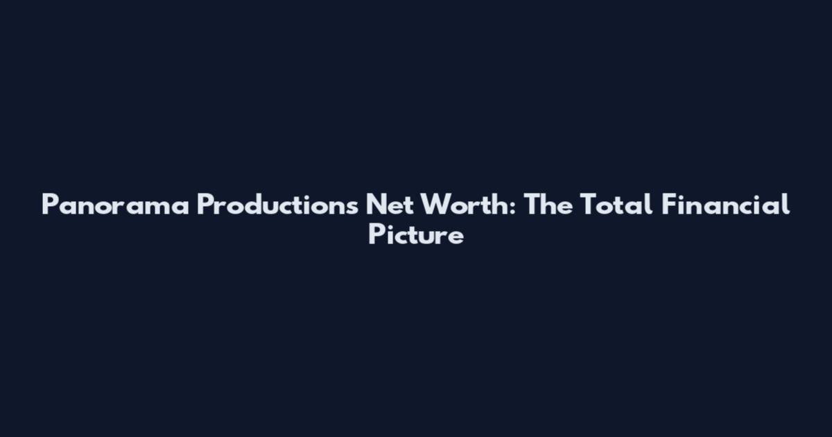 Panorama Productions Net Worth: The Total Financial Picture