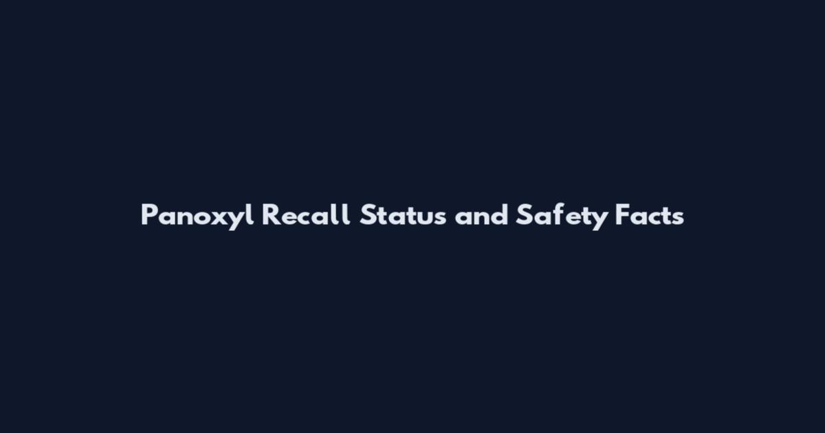 Panoxyl Recall Status and Safety Facts
