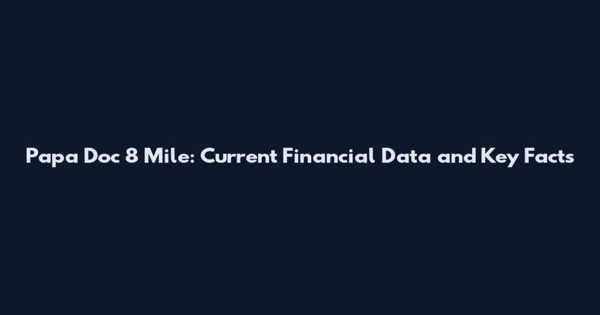 Papa Doc 8 Mile: Current Financial Data and Key Facts
