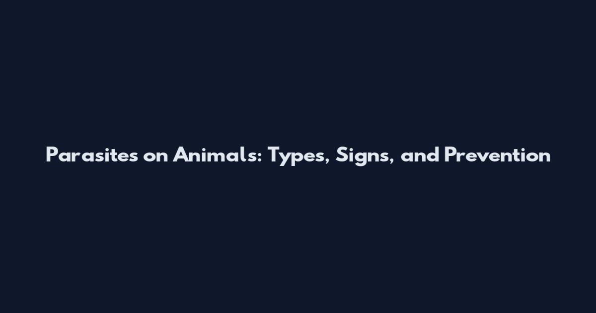 Parasites on Animals: Types, Signs, and Prevention