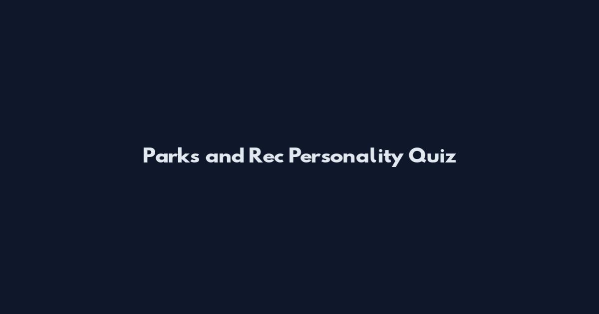 Parks and Rec Personality Quiz