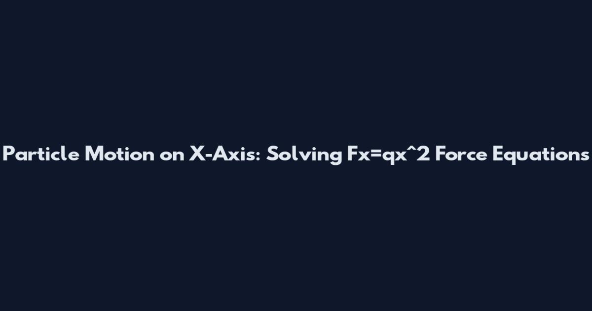 Particle Motion on X-Axis: Solving Fx=qx^2 Force Equations