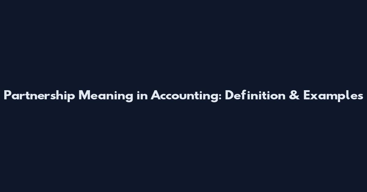 Partnership Meaning in Accounting: Definition & Examples
