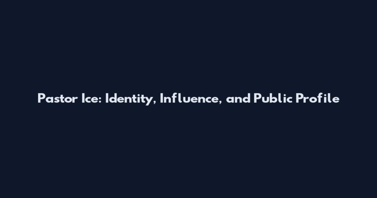 Pastor Ice: Identity, Influence, and Public Profile