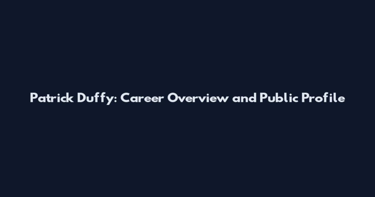 Patrick Duffy: Career Overview and Public Profile