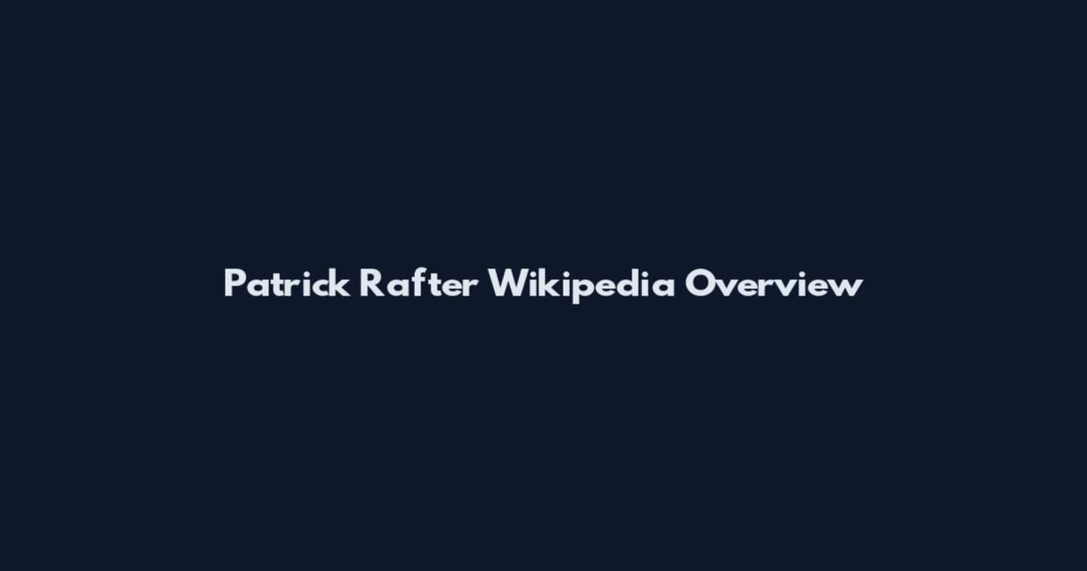Patrick Rafter Wikipedia Overview