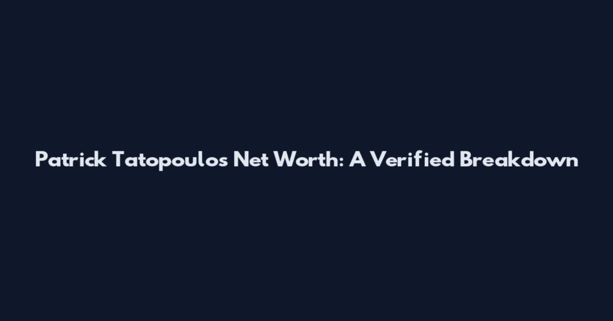 Patrick Tatopoulos Net Worth: A Verified Breakdown