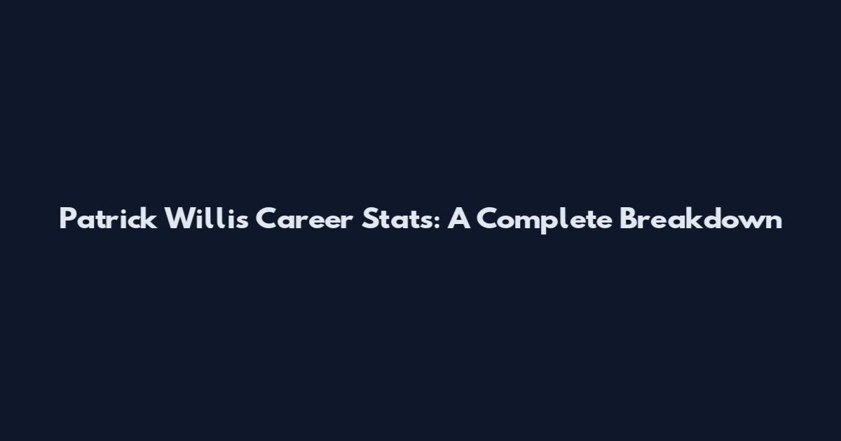Patrick Willis Career Stats: A Complete Breakdown