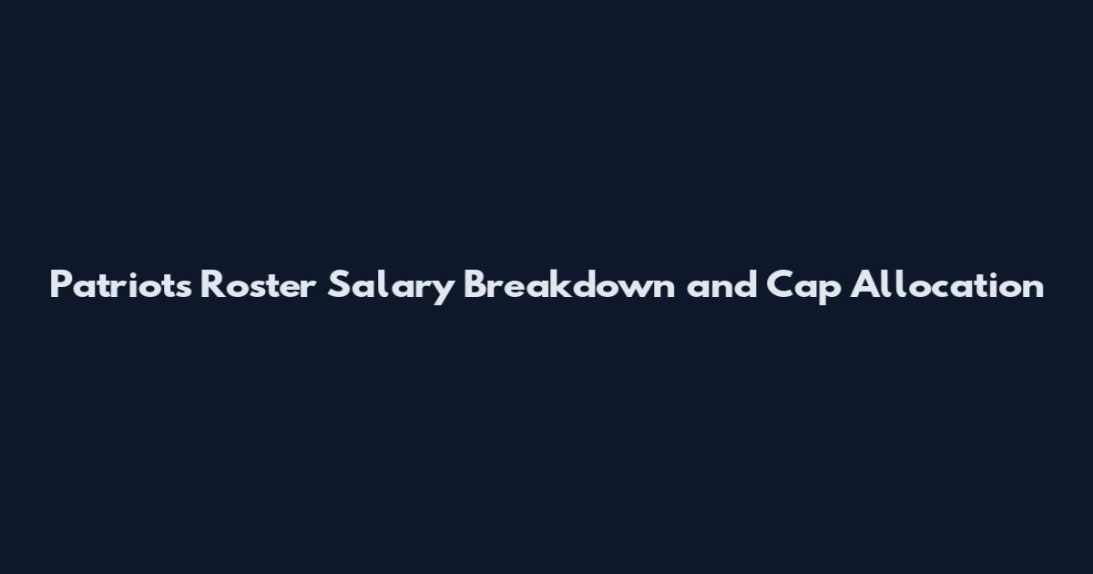 Patriots Roster Salary Breakdown and Cap Allocation