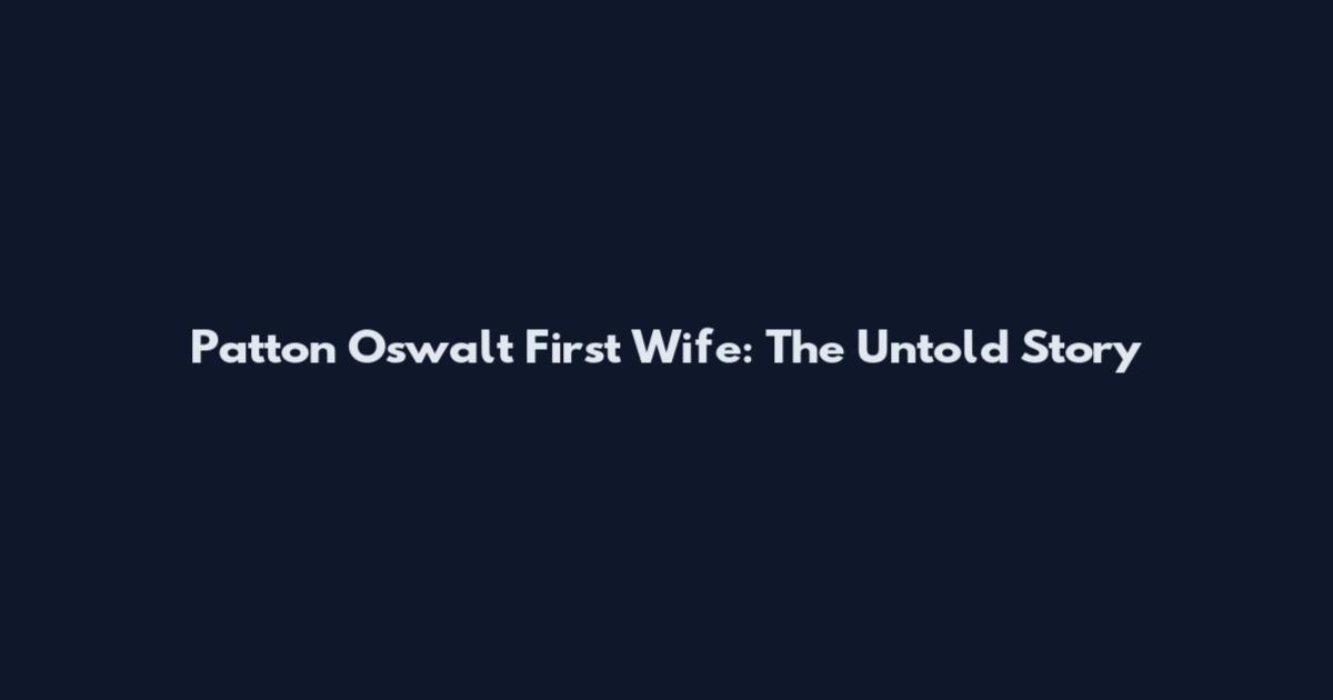 Patton Oswalt First Wife: The Untold Story
