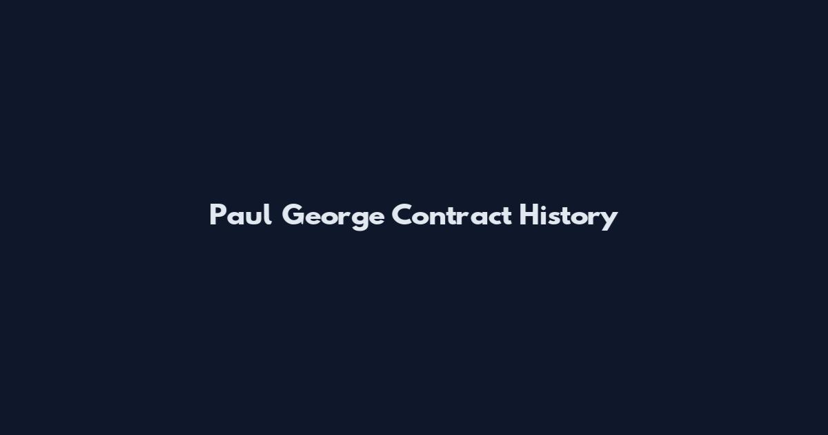 Paul George Contract History