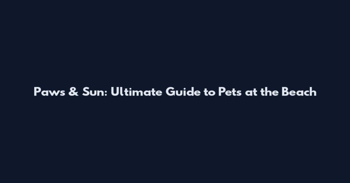 Paws & Sun: Ultimate Guide to Pets at the Beach