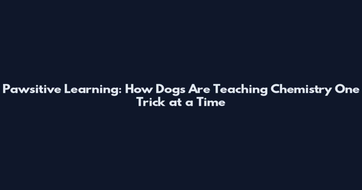 Pawsitive Learning: How Dogs Are Teaching Chemistry One Trick at a Time