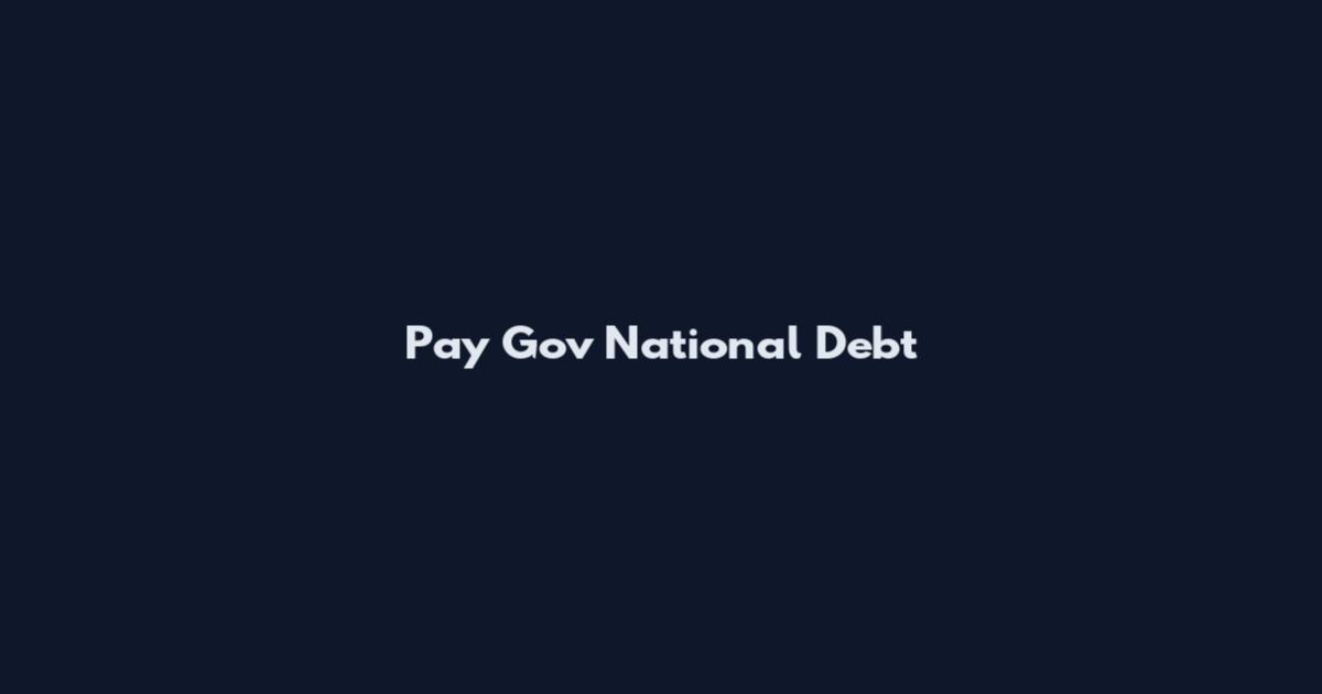 Pay Gov National Debt