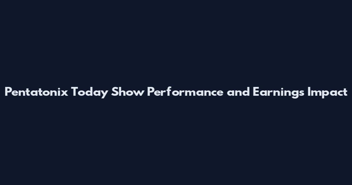 Pentatonix Today Show Performance and Earnings Impact