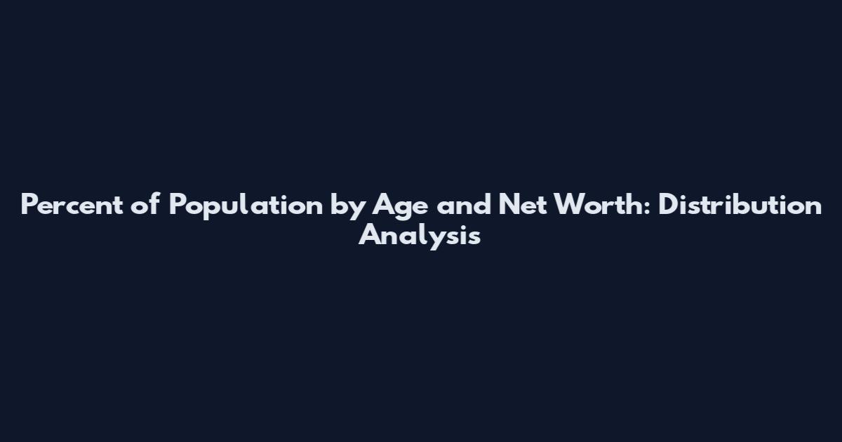 Percent of Population by Age and Net Worth: Distribution Analysis