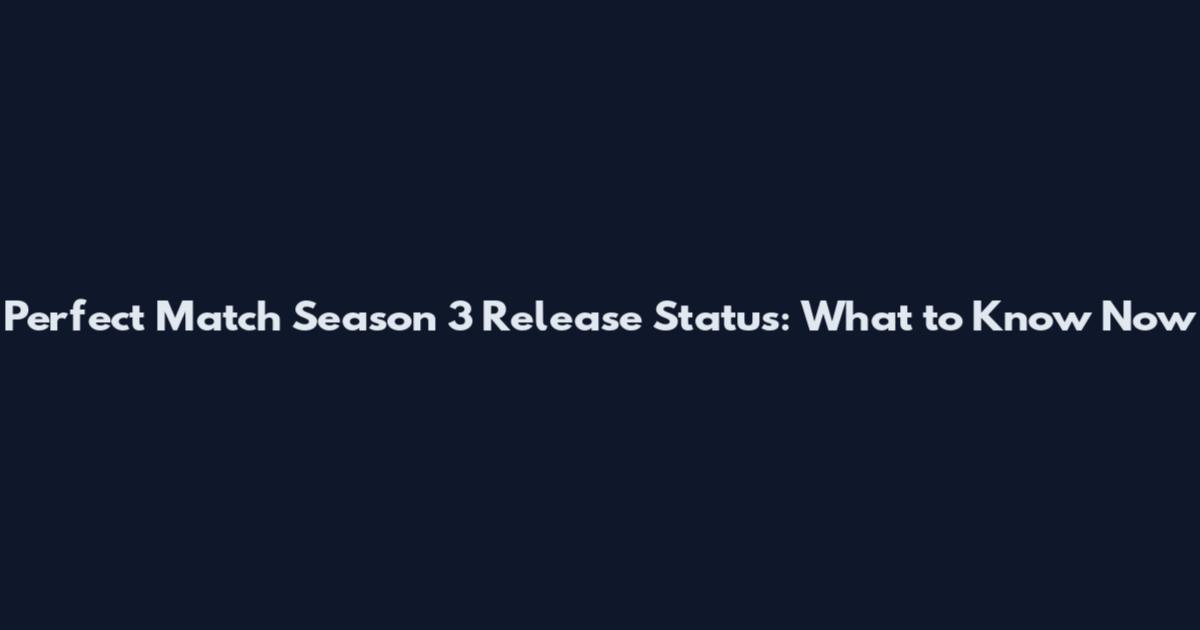 Perfect Match Season 3 Release Status: What to Know Now