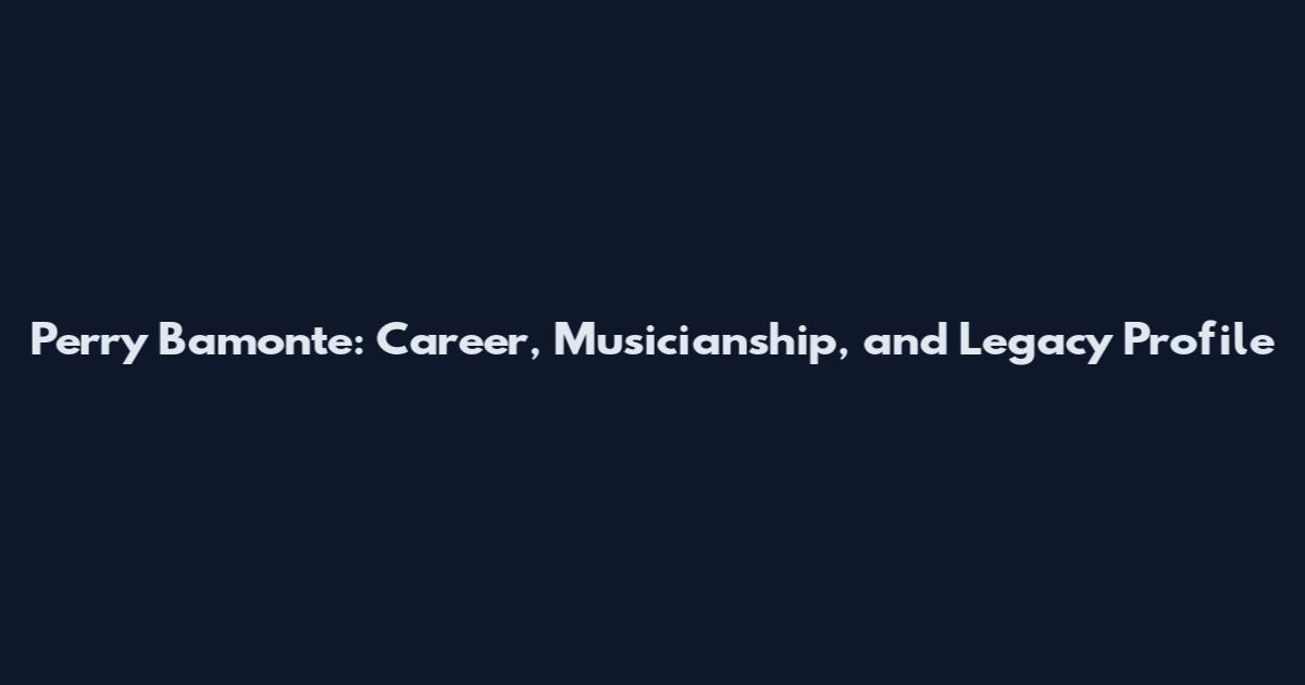 Perry Bamonte: Career, Musicianship, and Legacy Profile