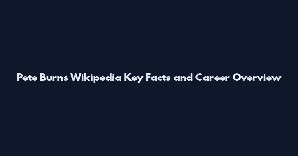 Pete Burns Wikipedia Key Facts and Career Overview