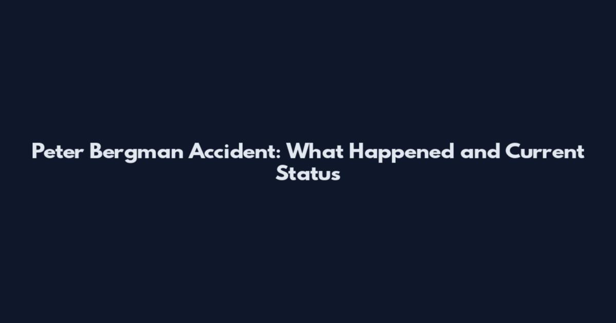 Peter Bergman Accident: What Happened and Current Status