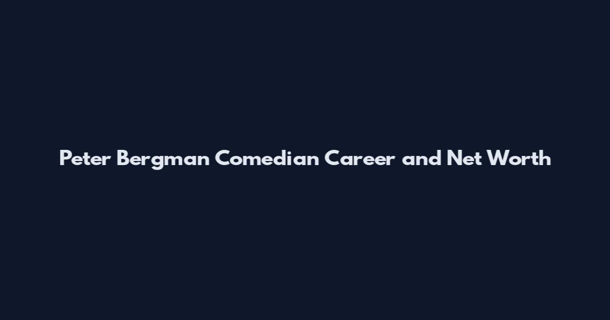 Peter Bergman Comedian Career and Net Worth