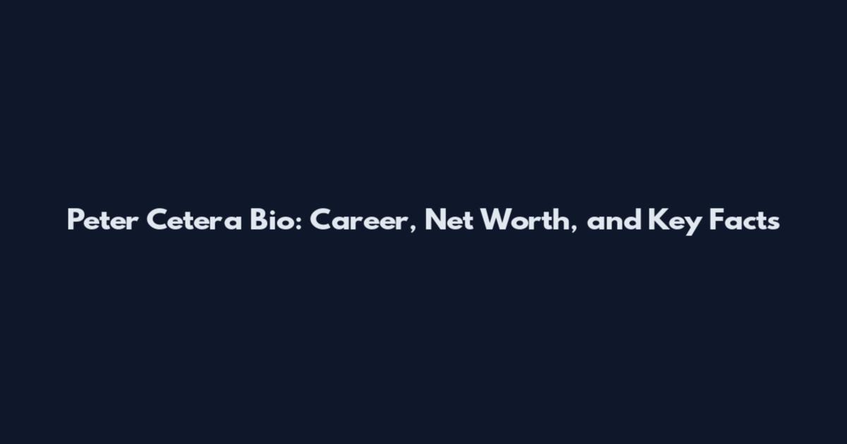 Peter Cetera Bio: Career, Net Worth, and Key Facts
