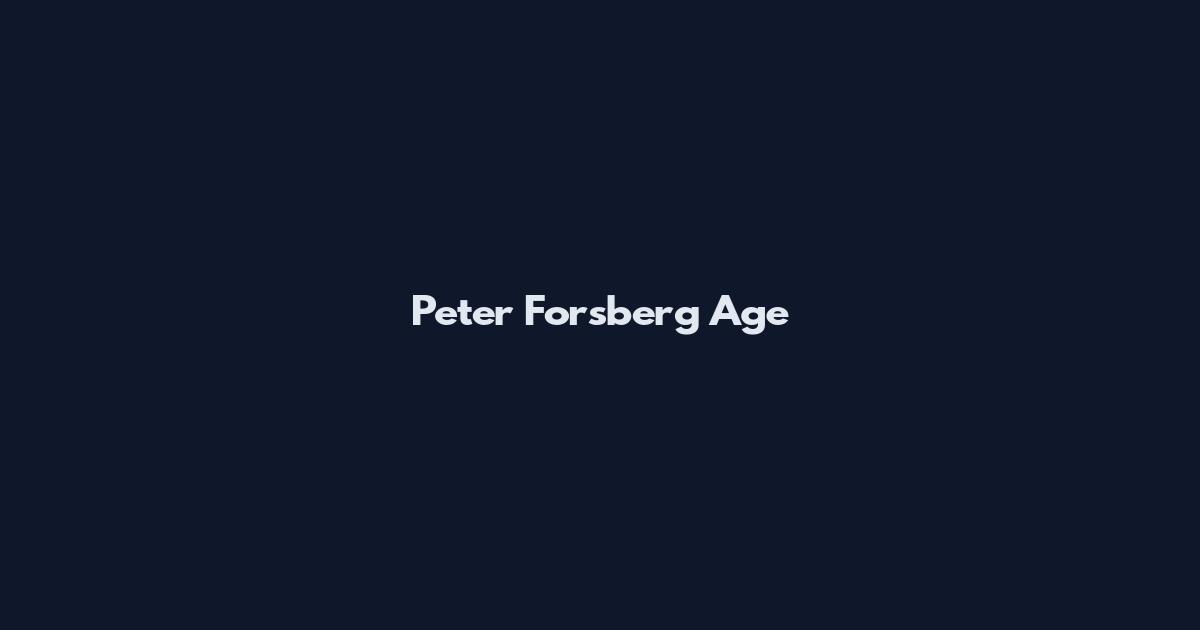 Peter Forsberg Age