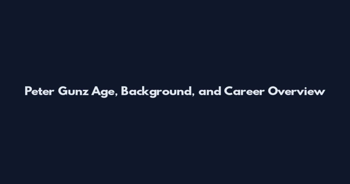 Peter Gunz Age, Background, and Career Overview