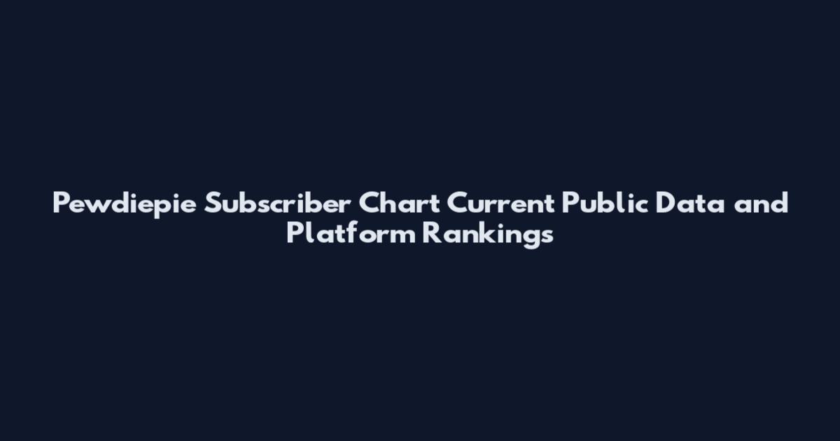 Pewdiepie Subscriber Chart Current Public Data and Platform Rankings