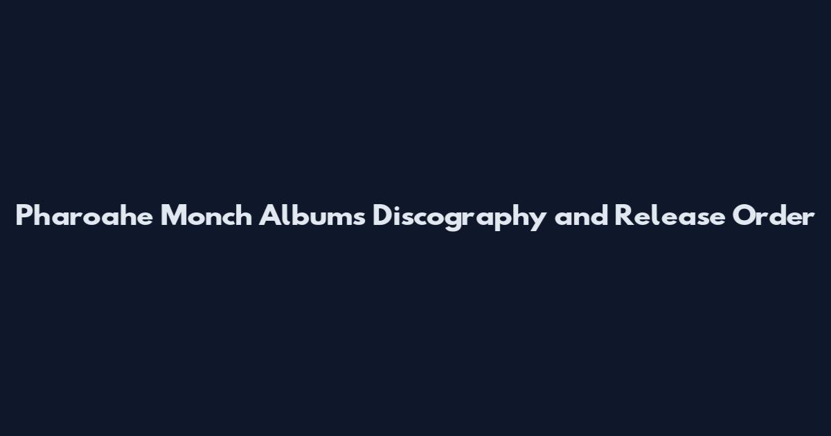 Pharoahe Monch Albums Discography and Release Order