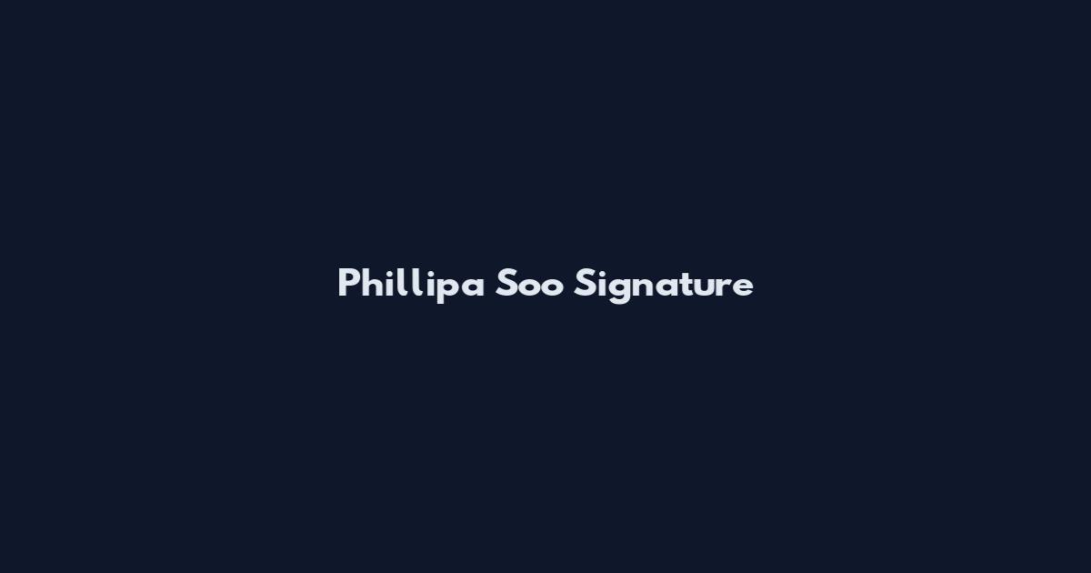 Phillipa Soo Signature